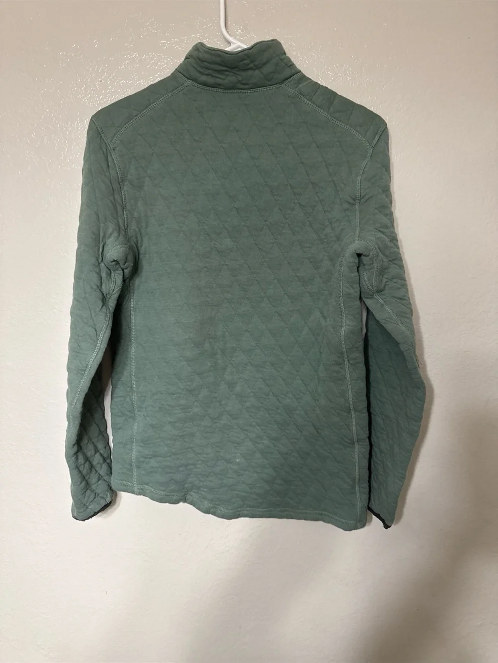 J.Crew Men's Quilted Quarter-Zip Pullover Sweater Green Size Small